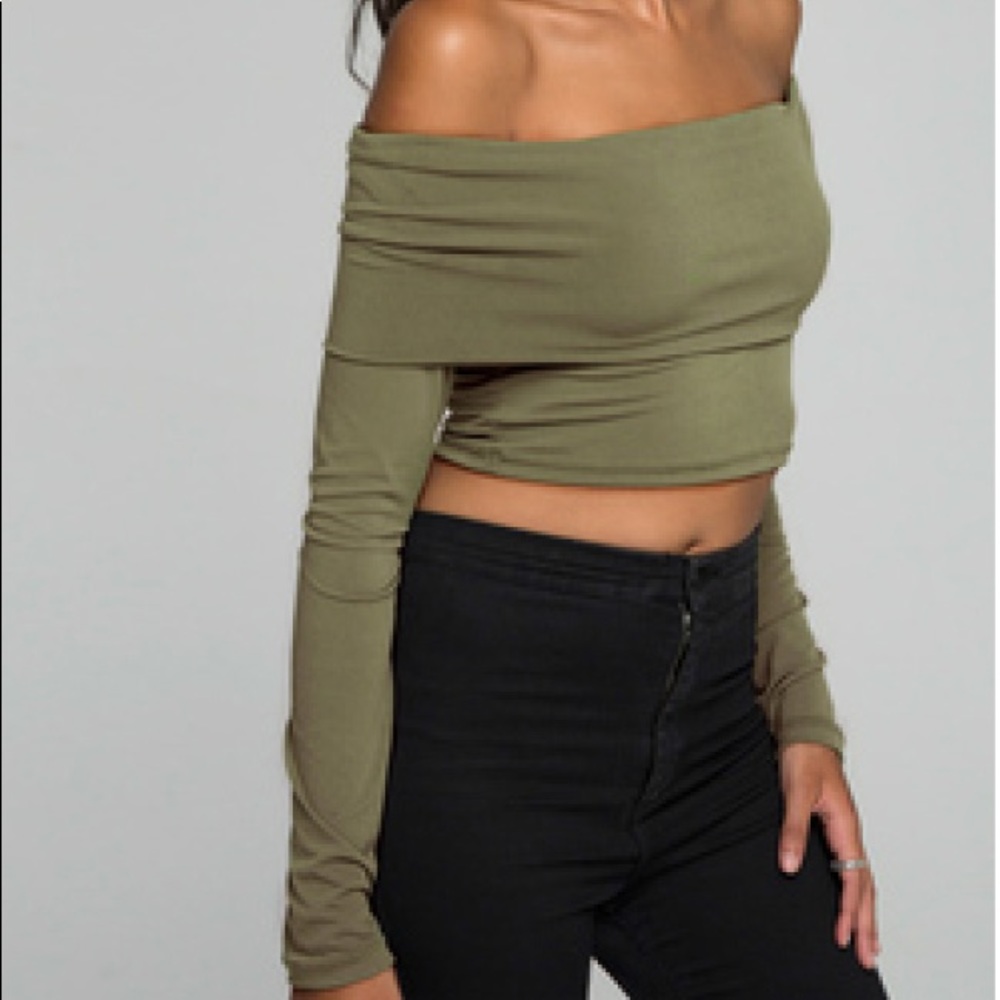 Motel Rocks Nuela off the shoulder crop top